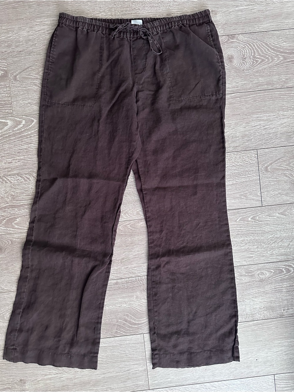 Y2K Merona Linen Brown Wide-Leg Pull-On Pants